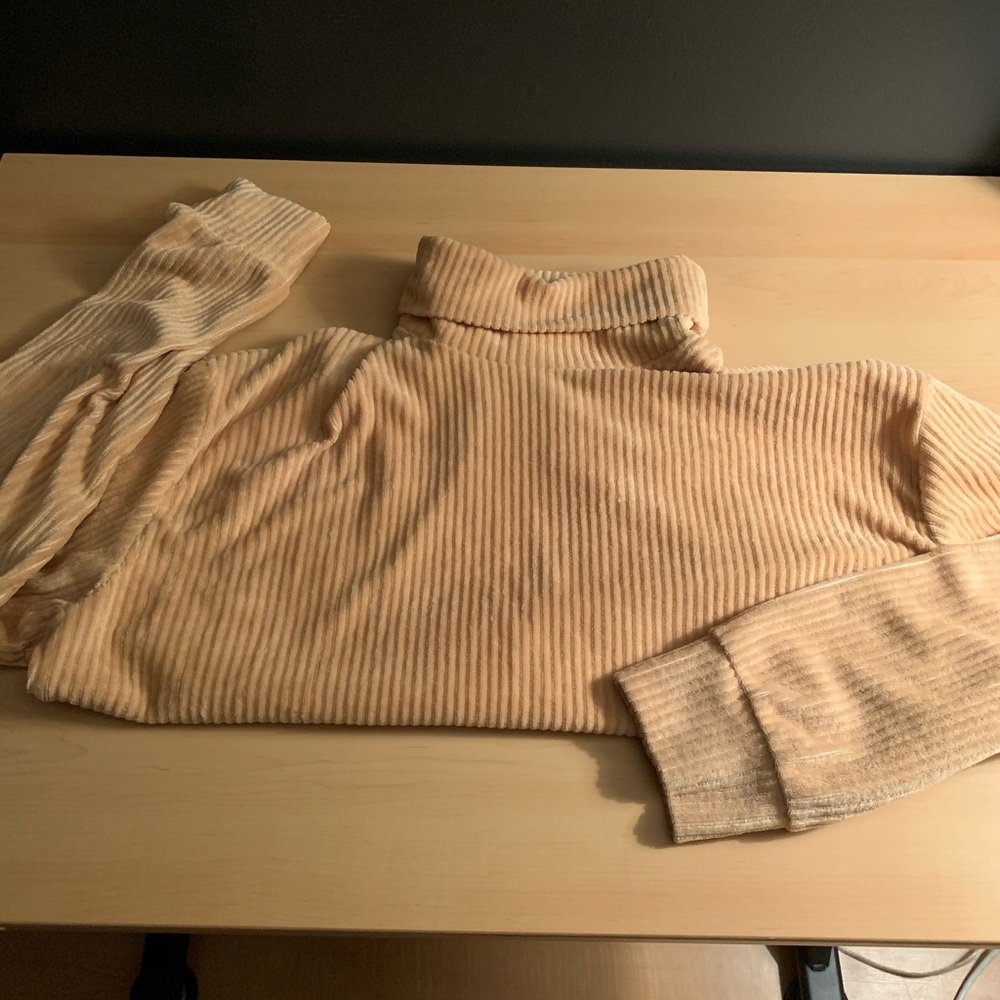 Tan Ribbed Turtleneck